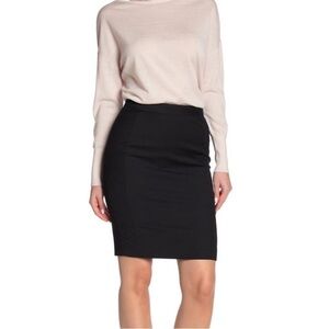 REISS Black “Huxley” Textured Wool Blend Pencil Skirt Size 4 Excellent Condition